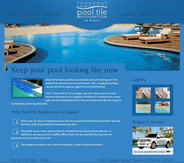 New Web Design Launch | Pool Tile Restoration of Naples