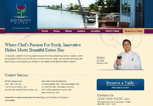 New Website Launch | Bayfront Bistro Re-design